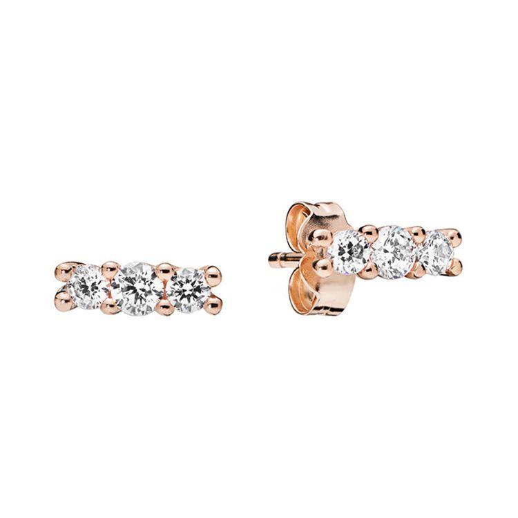 Pandora Elegant Light Rose Gold Earrings Women earrings 280725CZ Rose Gold