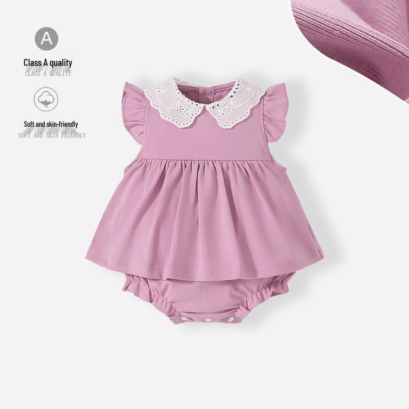 

Летний костюм для новорожденных 2025 для ползания: Детский боди класса А (0-1 год) 66 cm фиолетовый