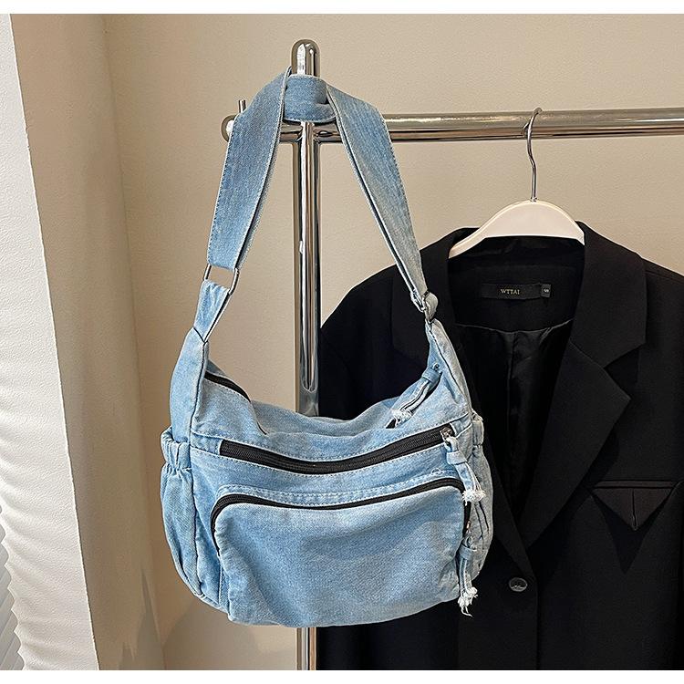 Denim Lazy Wind Retro Shoulder Bag American Women'S Backpacking Mom Bag Middle-Aged Mother-In-Law Atmospheric Crossbody Bag