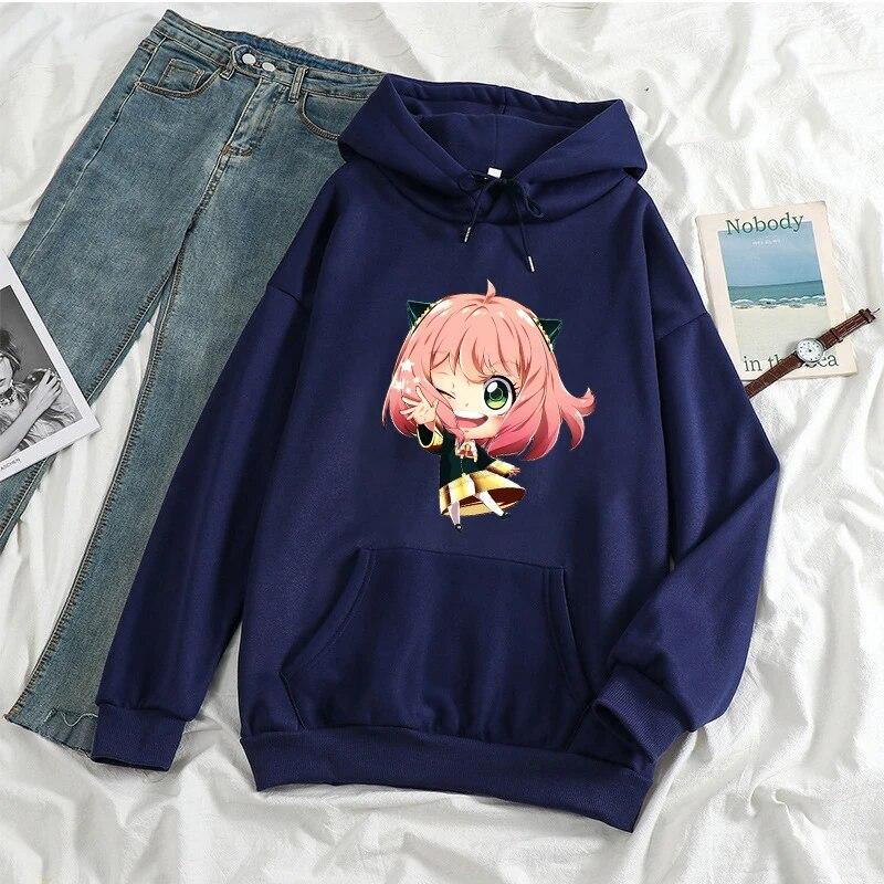 Anime Shirt Spy X Familie Kapuzenfleece Kawaii Harajuku Unisexga Herbst Winter Frauen Unisex Mode Warm halten Hoodie Sportswear