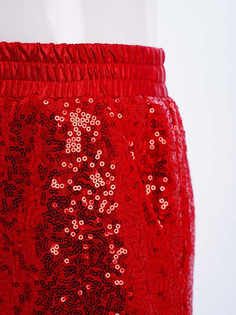 Boys Jazz Dance Stage Performance Costume Shiny Sequins Shorts Elastic Waistband Soft Lining Pockets Comfort Fit