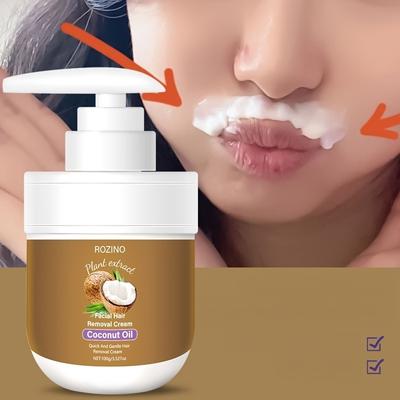 Quick Coconut Hair Removal Cream for Women - Gentle On Lips, Legs, Arms & Armpits, All Skin Types