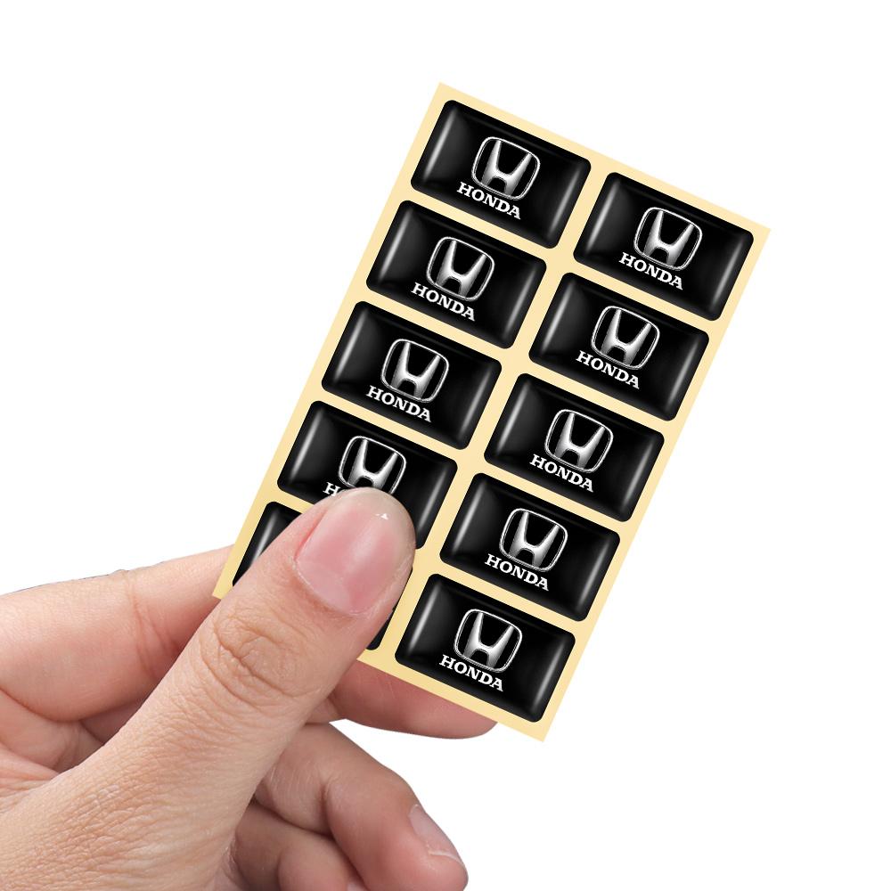 CJIFL1 10/20pcs 3D Epoxy Car Interior Badge Decoration Stickers Emblem Decal For Honda Civic Accord Odyssey Fit Jazz Mugen Accessories