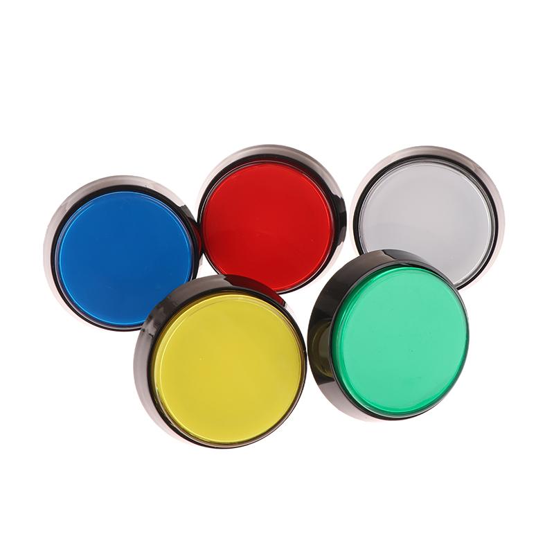 Arcade-Button 60 mm DC 12 V LED Großer runder Button 5 Farben Mikroschalter-Button Selbstzurücksetzender Button für Arcade-Automaten