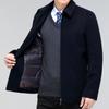 Cashmere Jacket Men's Short Coat Removable Down Liner Middle-aged and Elderly Woolen Woolen Coat Dad's Top