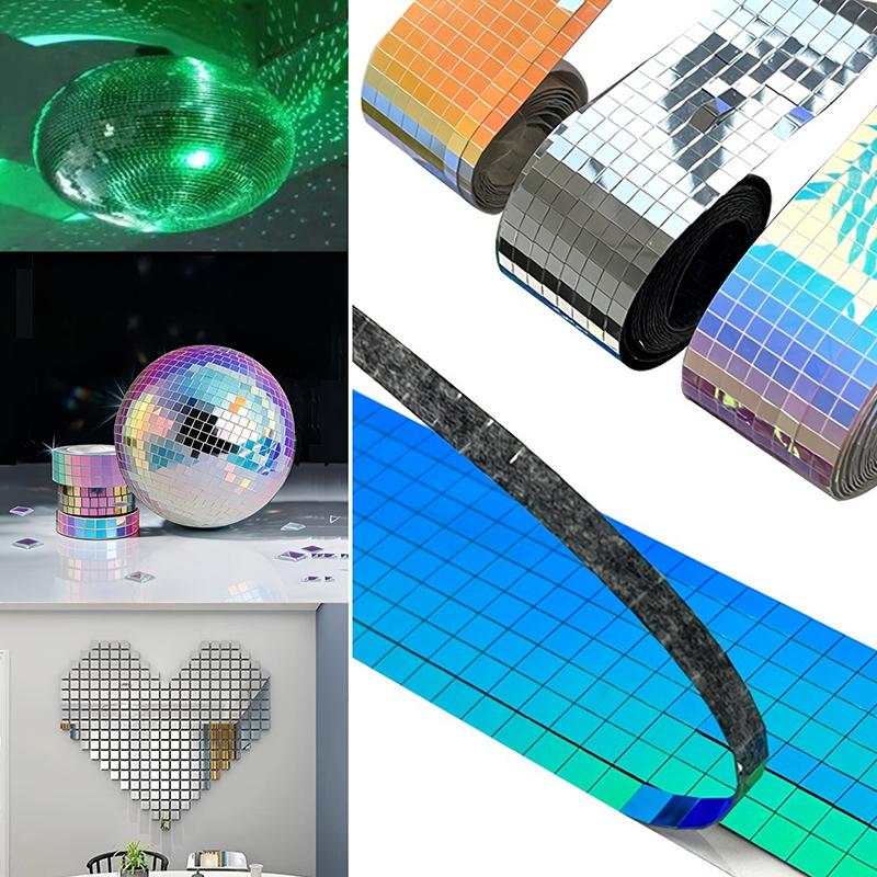 Adesivi Specchio Vetro Mosaico Fai da Te Nastro Decorativo Autoadesivo per Pareti Soggiorno Camera da Letto Materiali per Ristrutturazione Casa