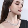 T0132 Bridal, High-End Micro-Inlaid Zircon Necklace Earrings, Two-Piece Set Of Noble Wedding Banquet Jewelry