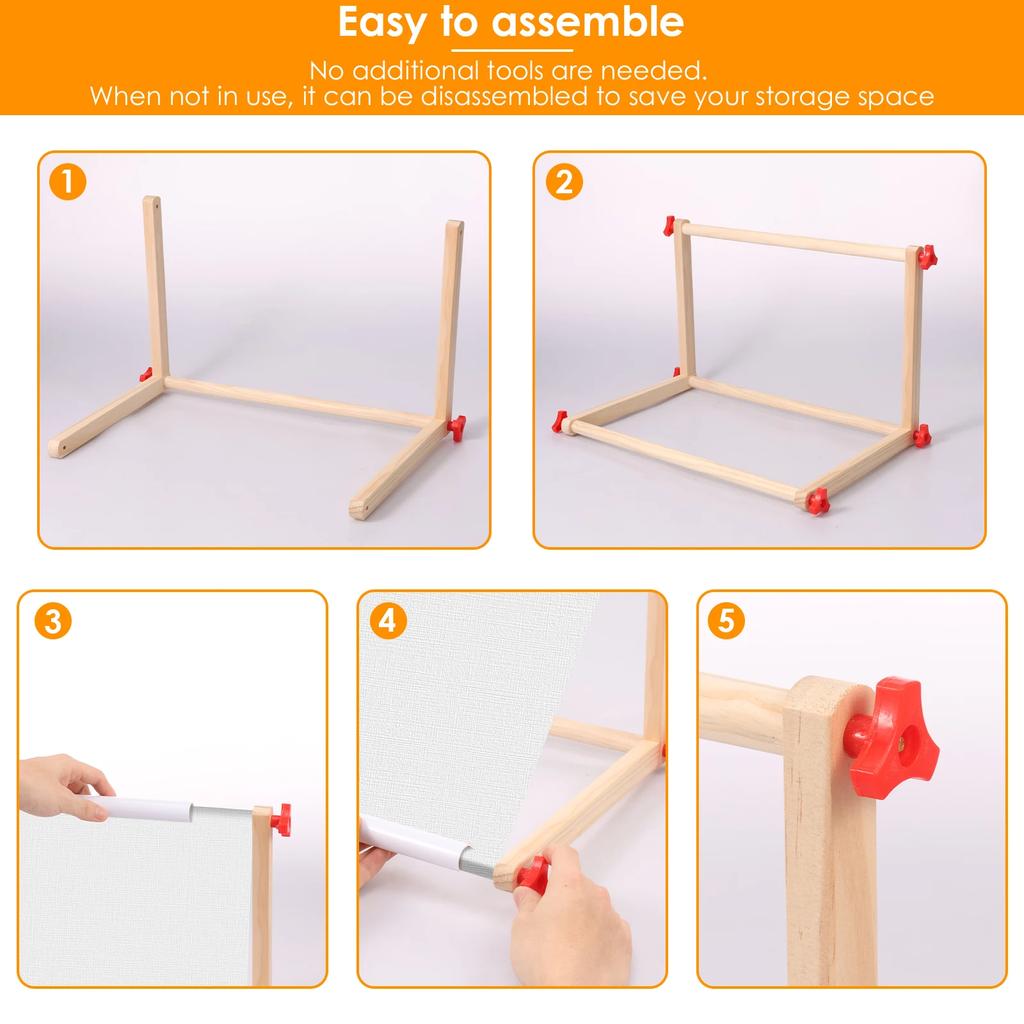 Embroidery Table Stand Adjustable Embroidery Scroll Frame Cross Stitch Table Stand Multipurpose Needlepoint Holder Sewing Tool
