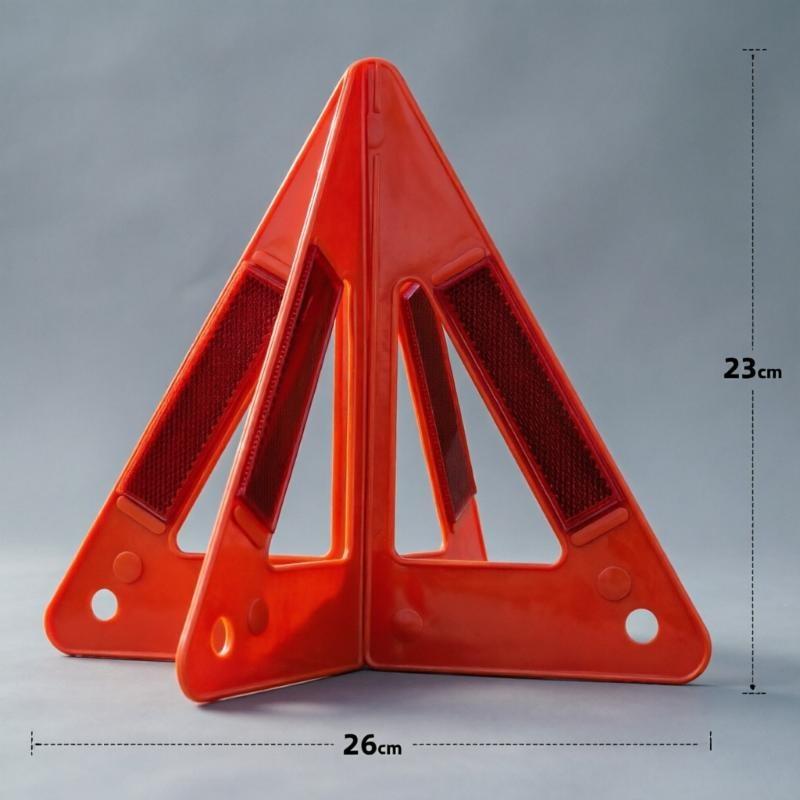 Quick Deploy Car Emergency Breakdown Warning Triangle Foldable Reflective Scratch Resistant Sign for Bad Weather