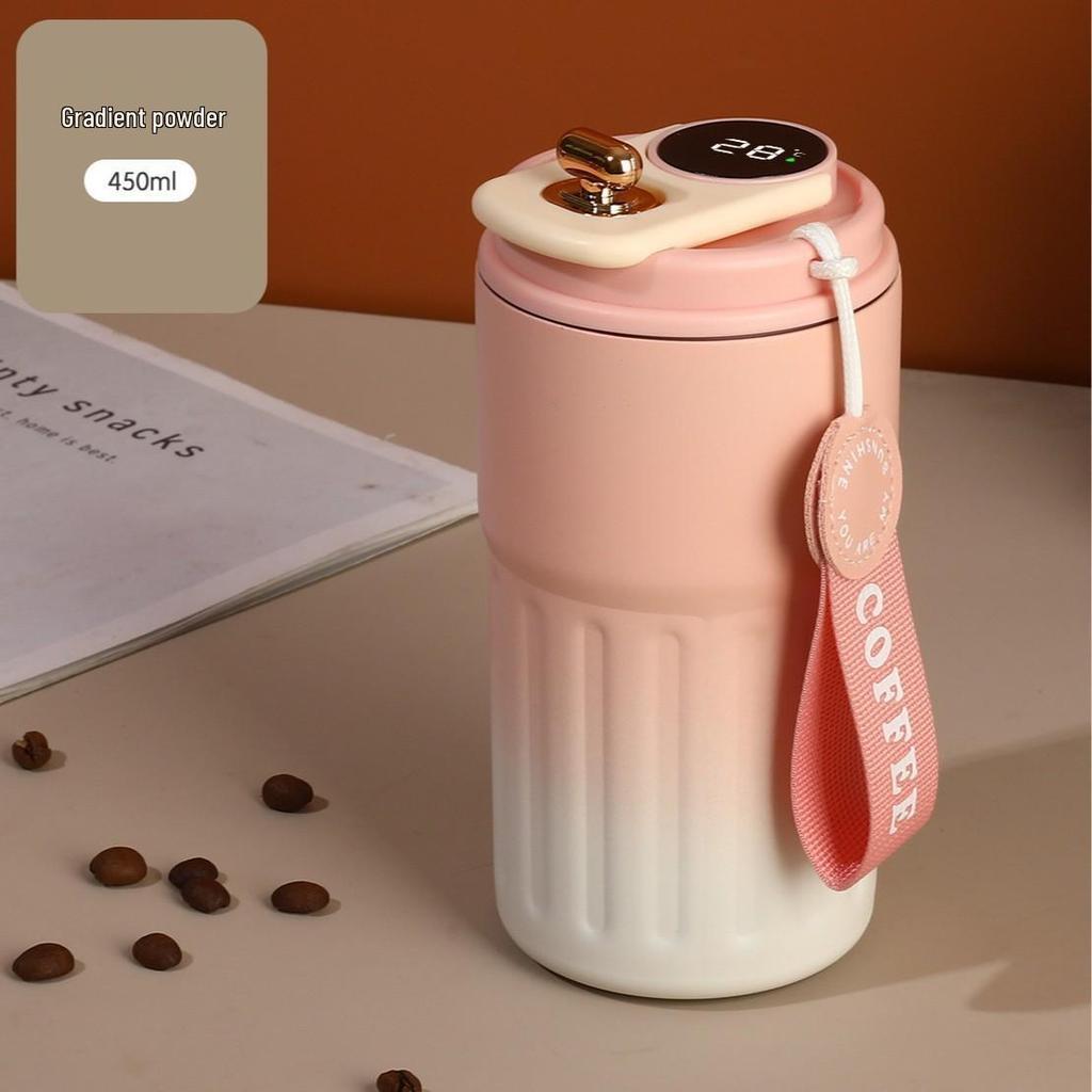 Smart Temperature Display Stainless Steel Travel Mug - Portable Insulated Coffee Cup