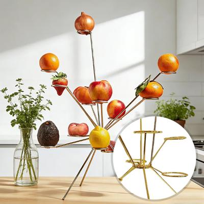 Escultura Tigela de Frutas Explodindo Centro de Mesa de Metal Soldado à Mão para Decoração de Mesa Bandeja de Frutas com Design Radial Arte Moderna para Casa Presente para Inauguração de Casa