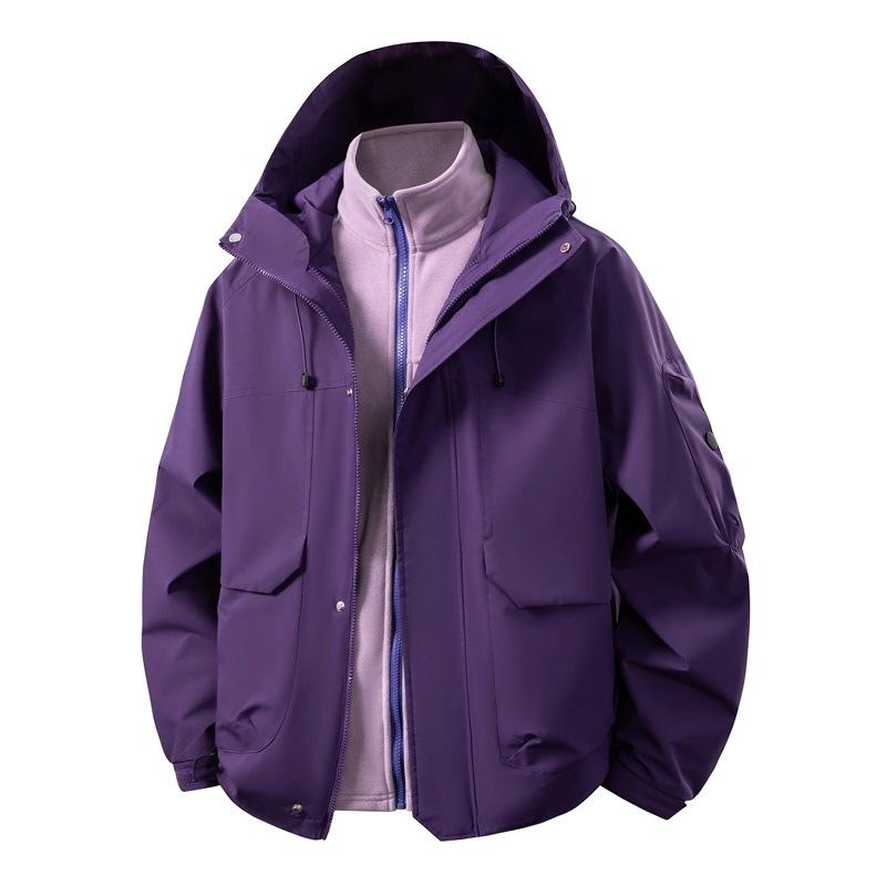 2025 Cross-Border Dopamine Mountaineering Jacket: Unisex Three-in-One Outdoor Coat for Autumn and Winter