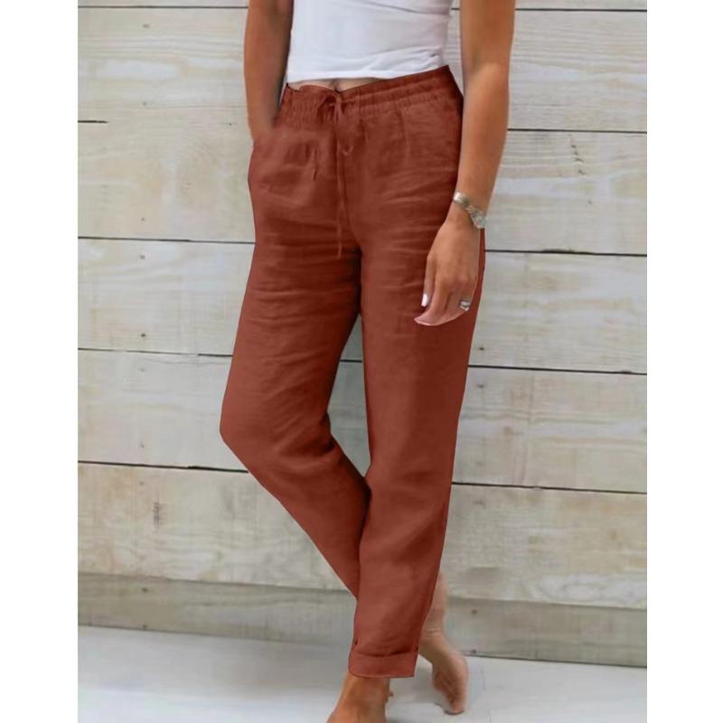 IHUASU Damenmode, lässig, einfarbig, bedruckt, Hosen und Caprihosen