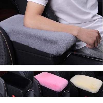 1pc Plush Car Armrest Box Cushion Warm Center Console Arm Cover Pads Stowing Tidying Universal Automobile Interior Decoration