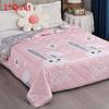 Flower Rabbit Green Leaf Print Pattern Duvet With Polyester Fill Bedroom For