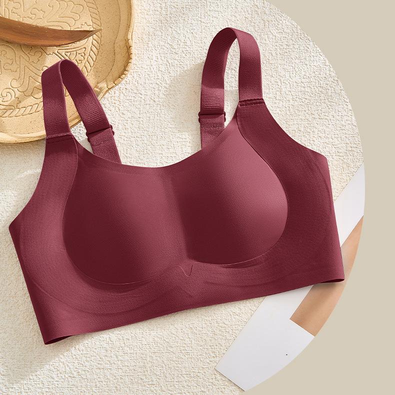 Invisible Bra Women's Jelly Soft Support Underwear Thin Large-sized Full-cup Bra Push Up Bra