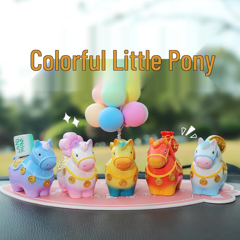 Little Pony Fufu Resin Figurine - Creative Car Console Decoration