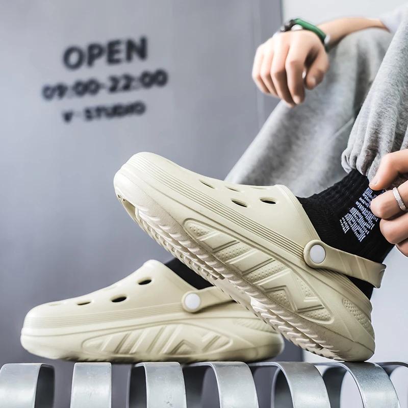 Men's Trendy Thick Soled Sandals Slippers Outdoor Slippers Men Garden Shoes Comfortable Men's Casual Shoes Beach Sandals