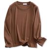Girls Long Sleeve Ribbed Knit Shirt Round Neck Slim Fit Tops Lightweight Soft Base Layer Tops