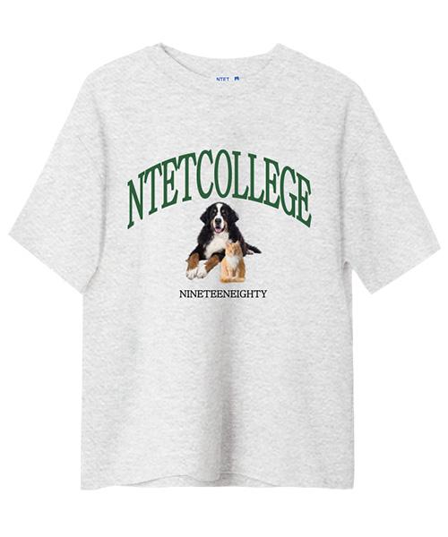 Entity Bernard Cat Short Sleeve T-Shirt White Melange White Melange/L