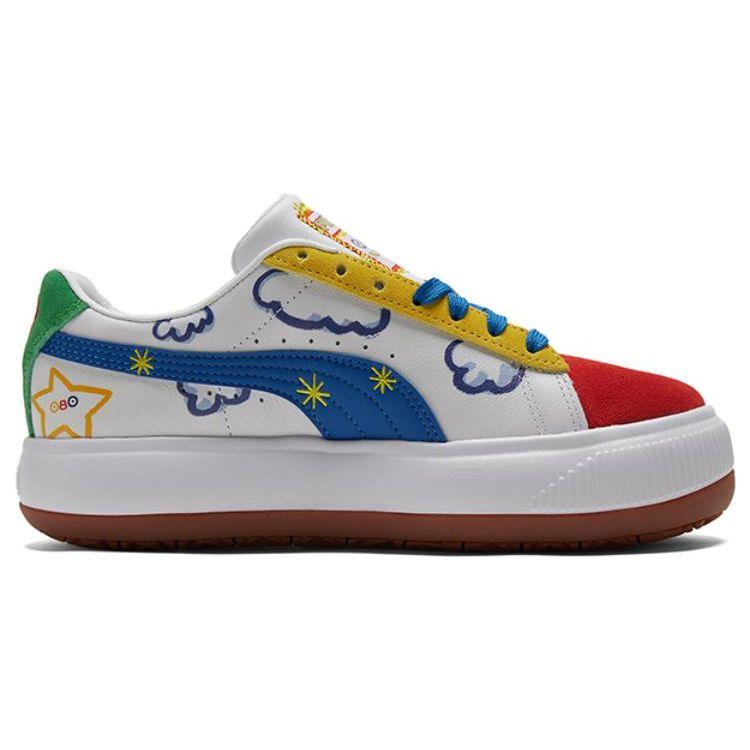 Puma Flabjacks X Suede Mayu Happy Doing Nothing Island Skórzane Graffiti Trampki Low-Top Damskie trampki Czerwone 388592-01