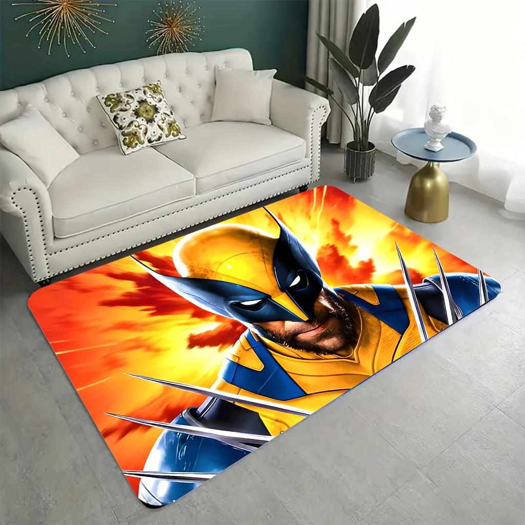 Marvel Authorized Polyester Fleece Door Mat | Wolverine Pattern, Machine Washable, Ideal for Living Room, Bedroom Decor, Enha