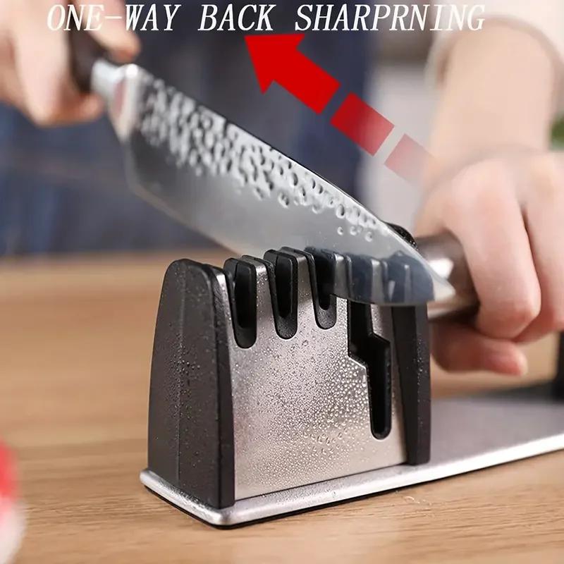 Knife Sharpeners 4 in 1 Kitchen Area Blade and Scissors Sharpening Tool Powerful Professional Kitchen Manual Knife Sharpener for Home