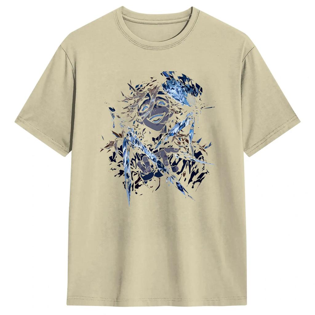 Casual Anime Douma Upper TShirt for Unisex O Neck Pure Cotton T Shirts Short Sleeve Tees Birthday Present Clothes