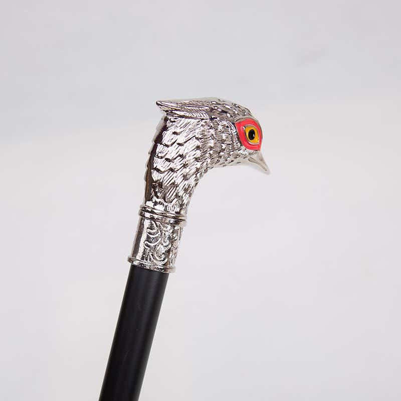 Golden Bird Head Red Eye Fashion Walking Stick Decorative Vampire Cospaly Party Walking Cane Halloween Wand