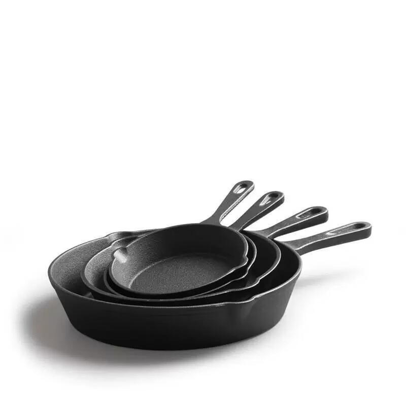 ZISIZ Cast Iron Frying Pan 4-Piece Set