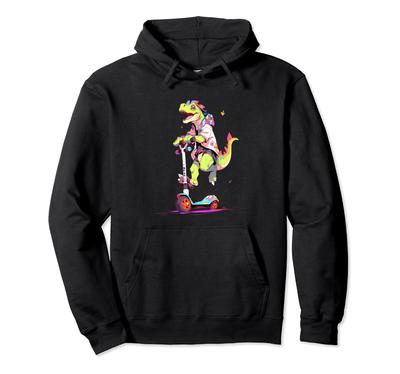 Kick Scooter Dinosaur Dinosaur Riding Stunt Scooter Rider Hoodie