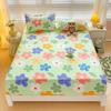 Washed Cotton Fitted Sheet with Elastic Bands Non Slip Adjustable Mattress Cover Printed  Pure Cotton  for Double King Queen