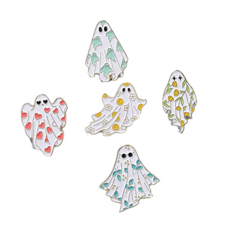 Halloween Cartoon Pumpkin Ghost Skull Metal Brooch - Funny & Cute Pin for Men and Women