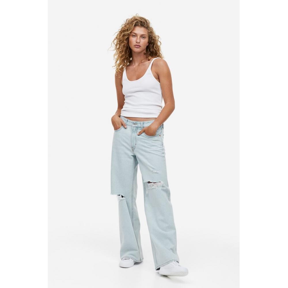 

Джинсы HM Baggy Regular, бледно-синий деним