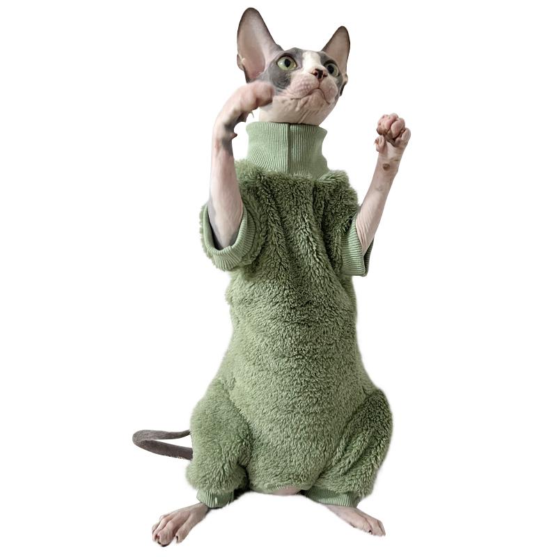 Luxury Warm Lamb Wool Turtleneck Sweater for Hairless Cats Winter Pet Costume Devon Sphynx Kittens Cute Gatitos Accessories