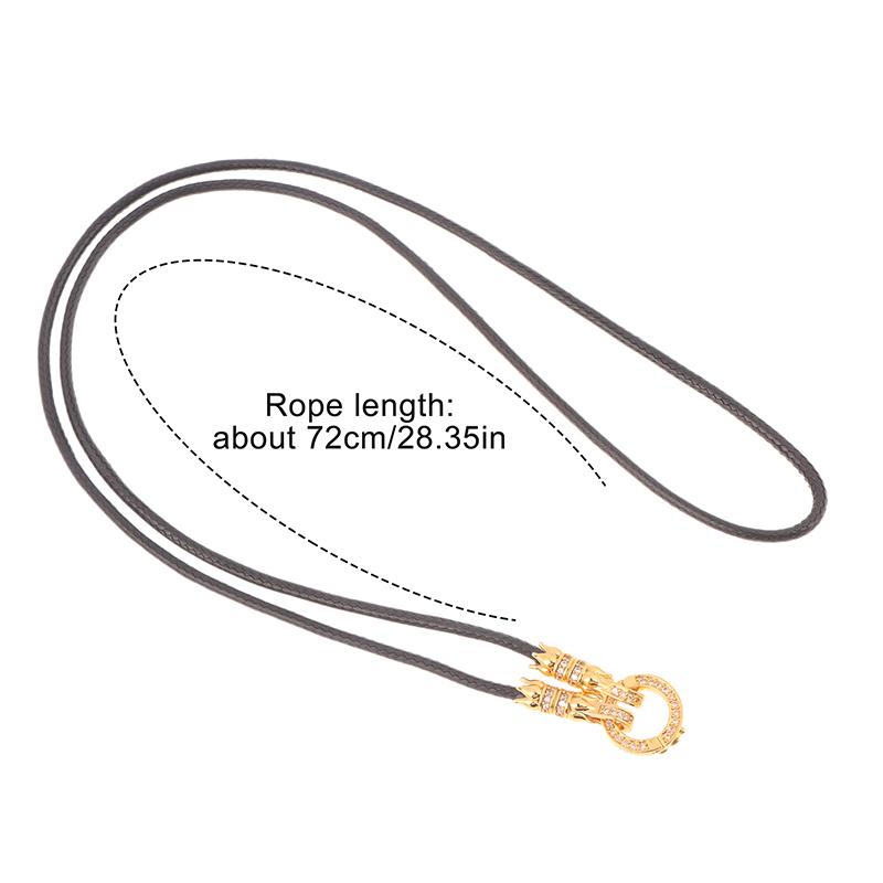 Chaîne de Pendentif Bouddhiste Thaïlandais Réglable Corde de Collier Simple Avec Boucle Cercle de Lotus en Zirconium Micro-Diamant