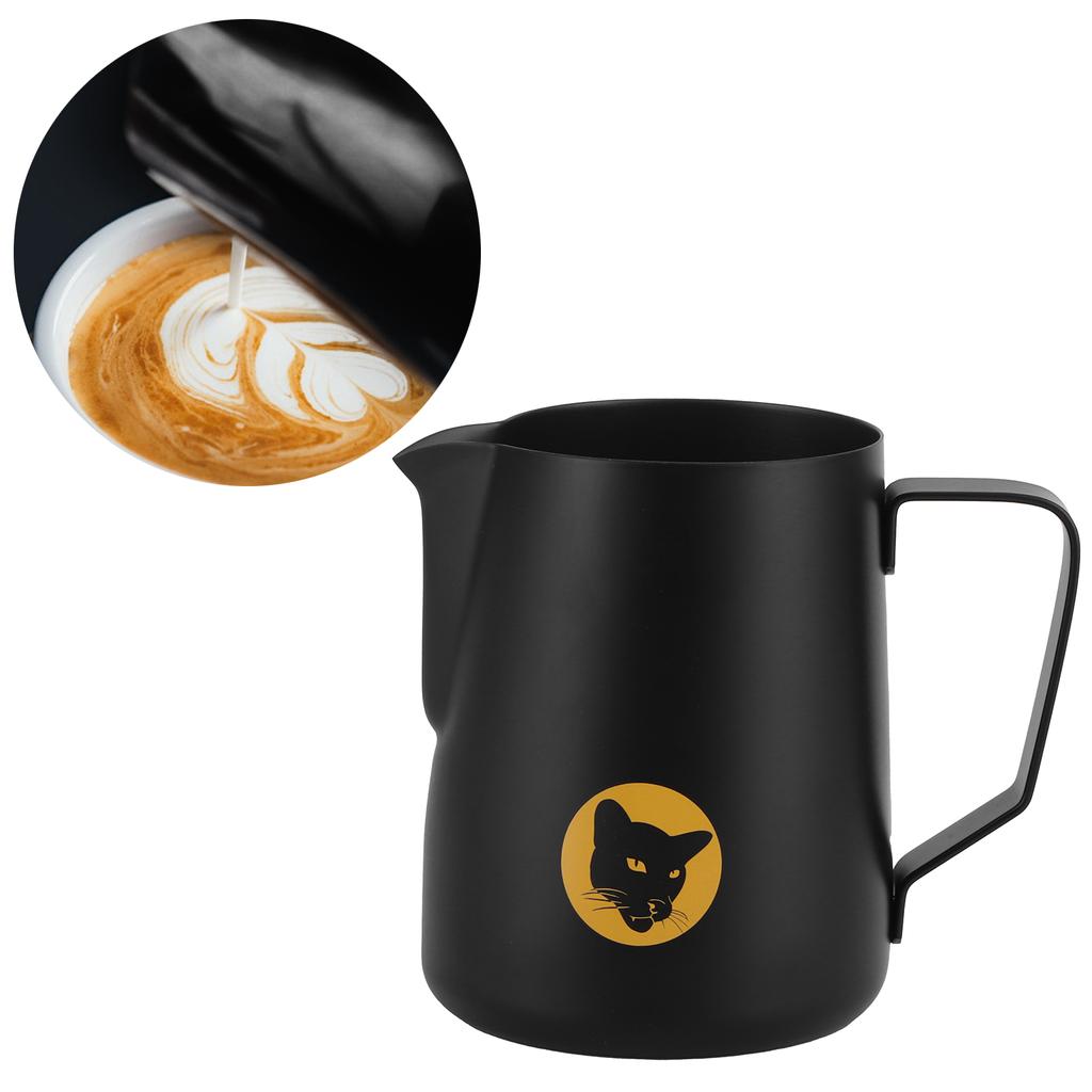 600ml Coffee Cup Mug Multi Purpose 304 Stainless Steel Milk Frothing Pitcher Black