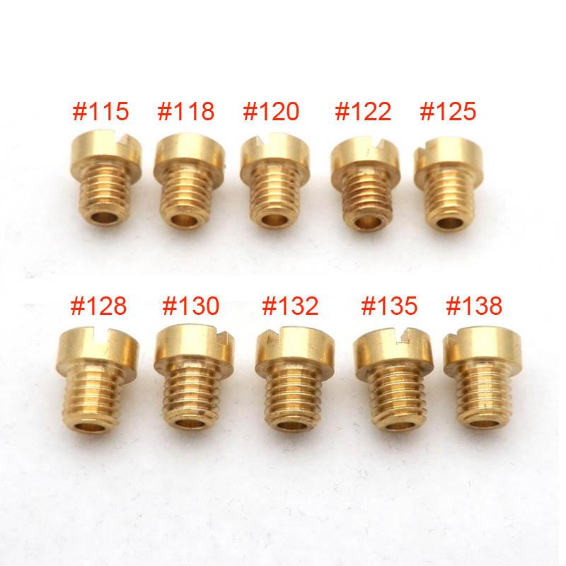 Pack of 10pcs 6mm 5mm Thread Motorcycle Main Jet M6 M5 Kit for DellOrto BGM Motoforce Carburetor Injector Nozzle Size 50-200