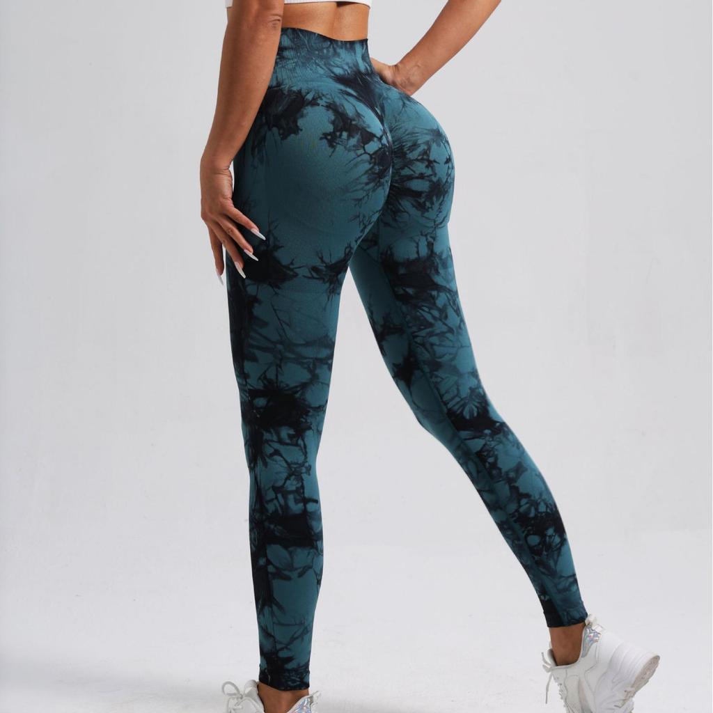 Southeast Asia Style Tie-Dye Butt-Lifting Yoga Pants