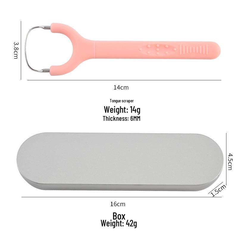 304 Stainless Steel Y-Shape Tongue Scraper & Breath Freshener Brush