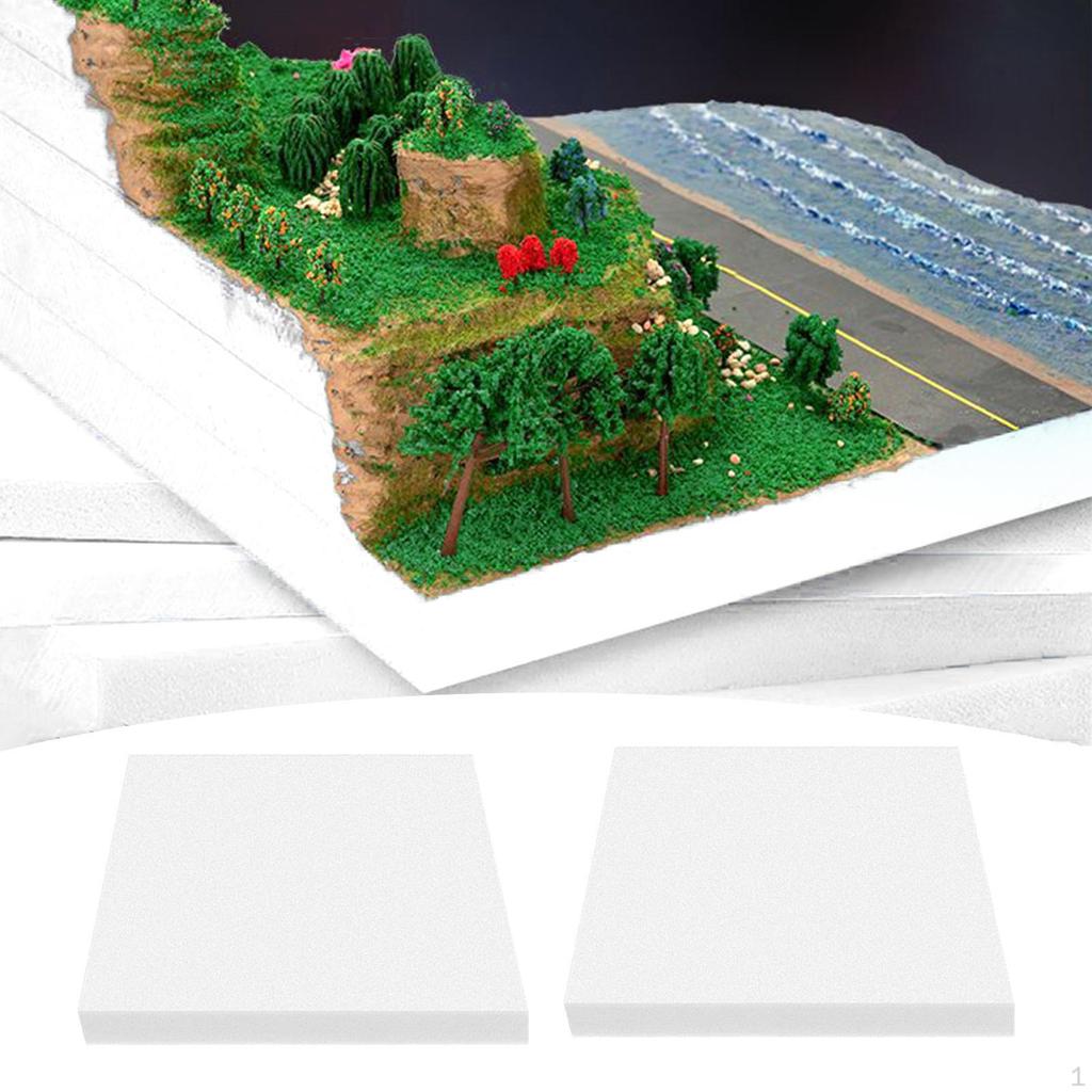 2 Pieces Foam Slab Sheets Plate 2cm Thickness DIY Board Scene Block Making Material for