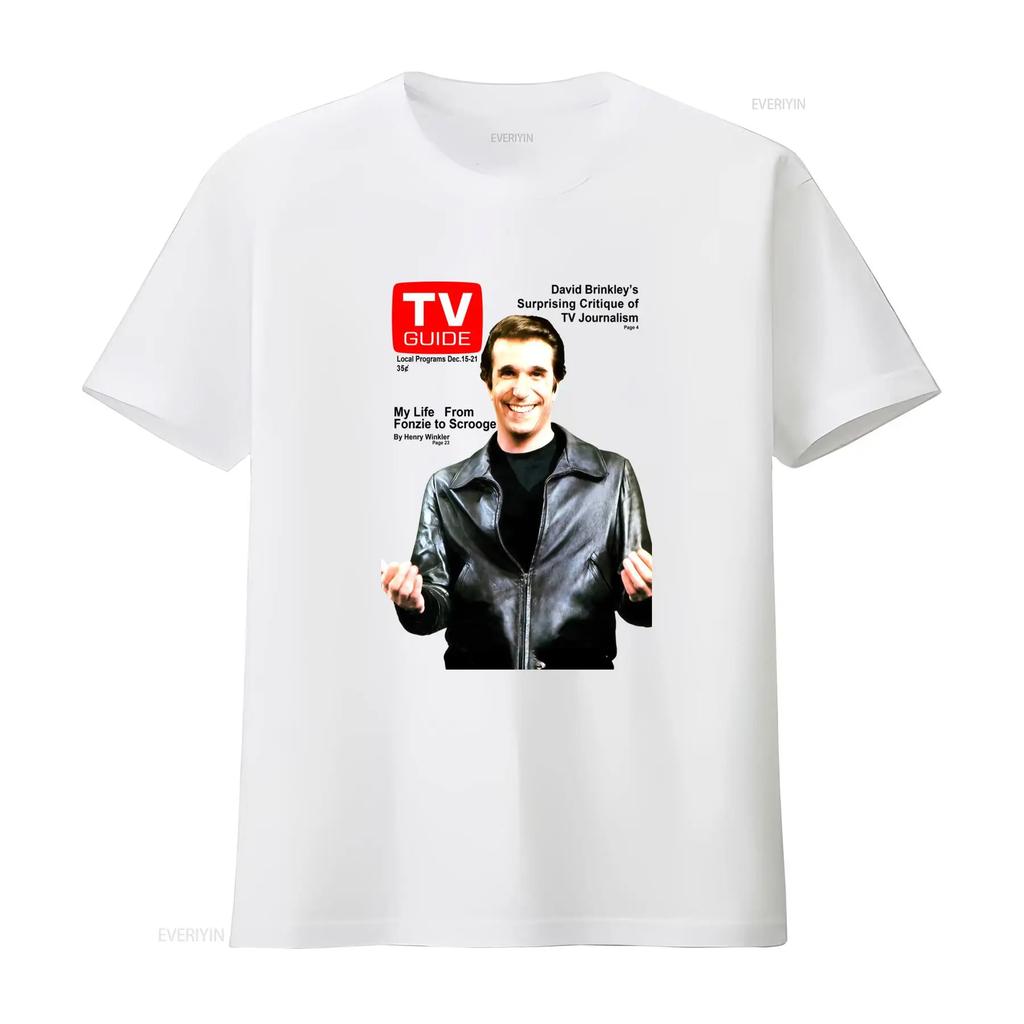 Happy Days Fonzie Henry Winkler TV Magazine Cover T Shirt Retro Pop Culture Print Stretched U