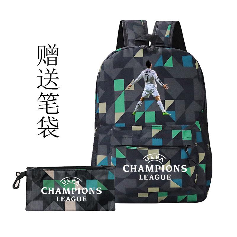 Football Printed Student Backpack Multifunctional Usb Interface Large Capacity Leisure Travel Backpack