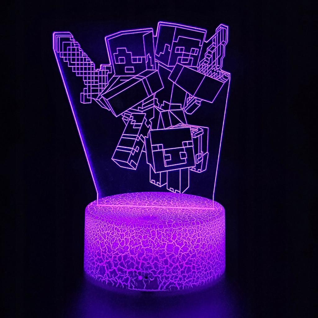 Minecraft Creeper 16 Led 3D Night Light For Kids + Remote Control