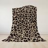 Classic Leopard Print Flannel Blanket Warm Soft Halloween Christmas Couch Warm Cozy Decorative Decor Gift for All Season