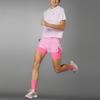 Adidas Verlaufstich Dekoratives Lauf-T-Shirt mit kurzen Ärmeln und überschnittenen Schultern Damen Tops Klares Rosa IP3560