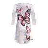 European and American New Elegant Spring and Autumn Butterfly Print Round Neck Women's Long-sleeved Dress
