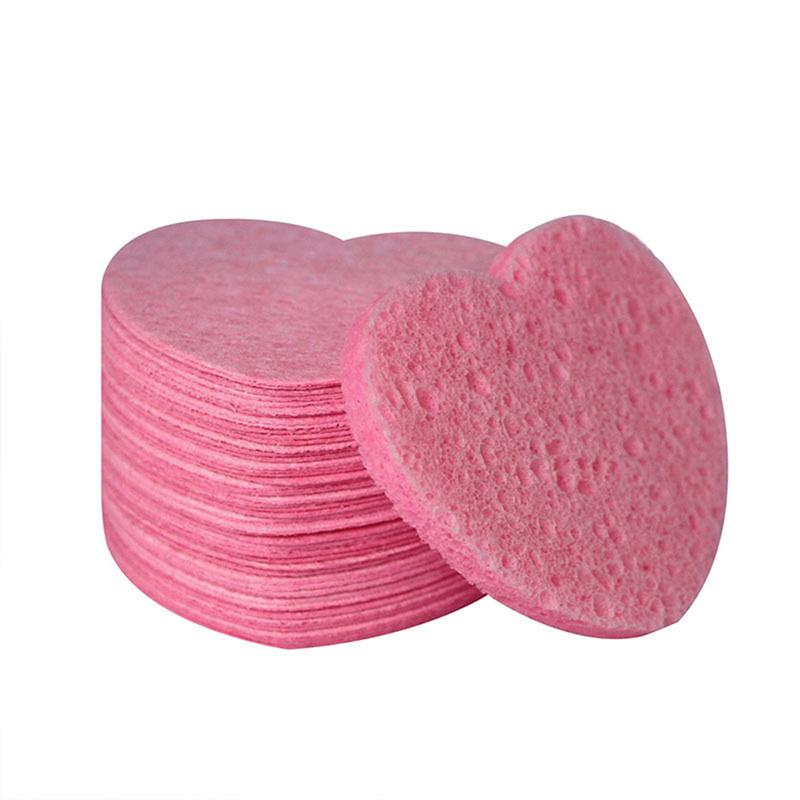20Pcs Heart Shaped Compressed Facial Sponges Cute Reusable Face Washing Sponges