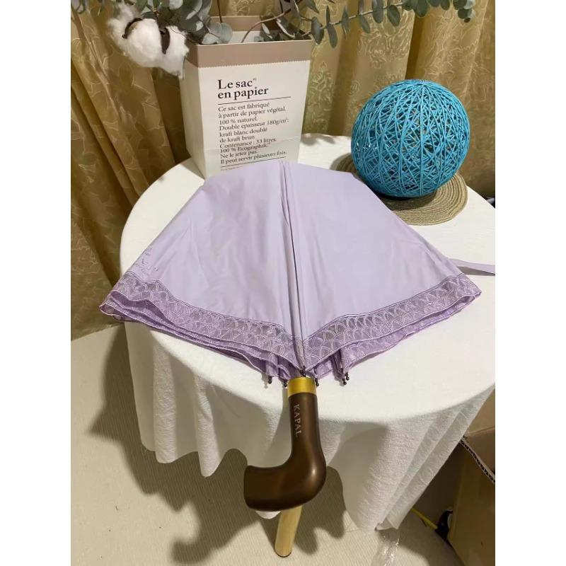 

Зонт French Fresh Light Fragrant Breeze Black Gel Sun Protection Double Fold с вышитым кружевом Прозрачный Особенности Ручка зонта