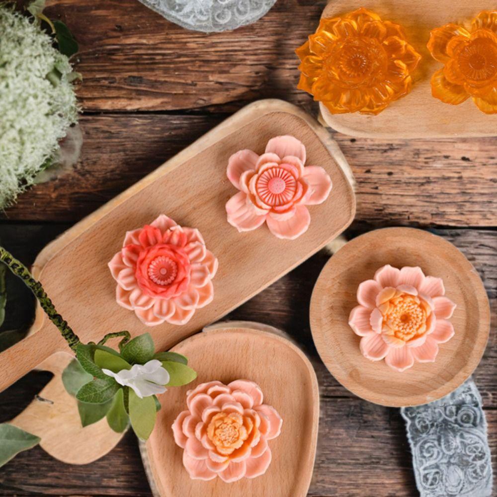 

3D Flower Silicone Mold Non-stick Pudding Mold Lotus Mousse Cake Mold For Jelly Ice Cream